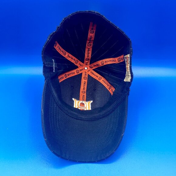 HOOTERS Vintage Black with White Pinstripes Baseball Hat Cap Elastic band OS - Picture 7 of 8